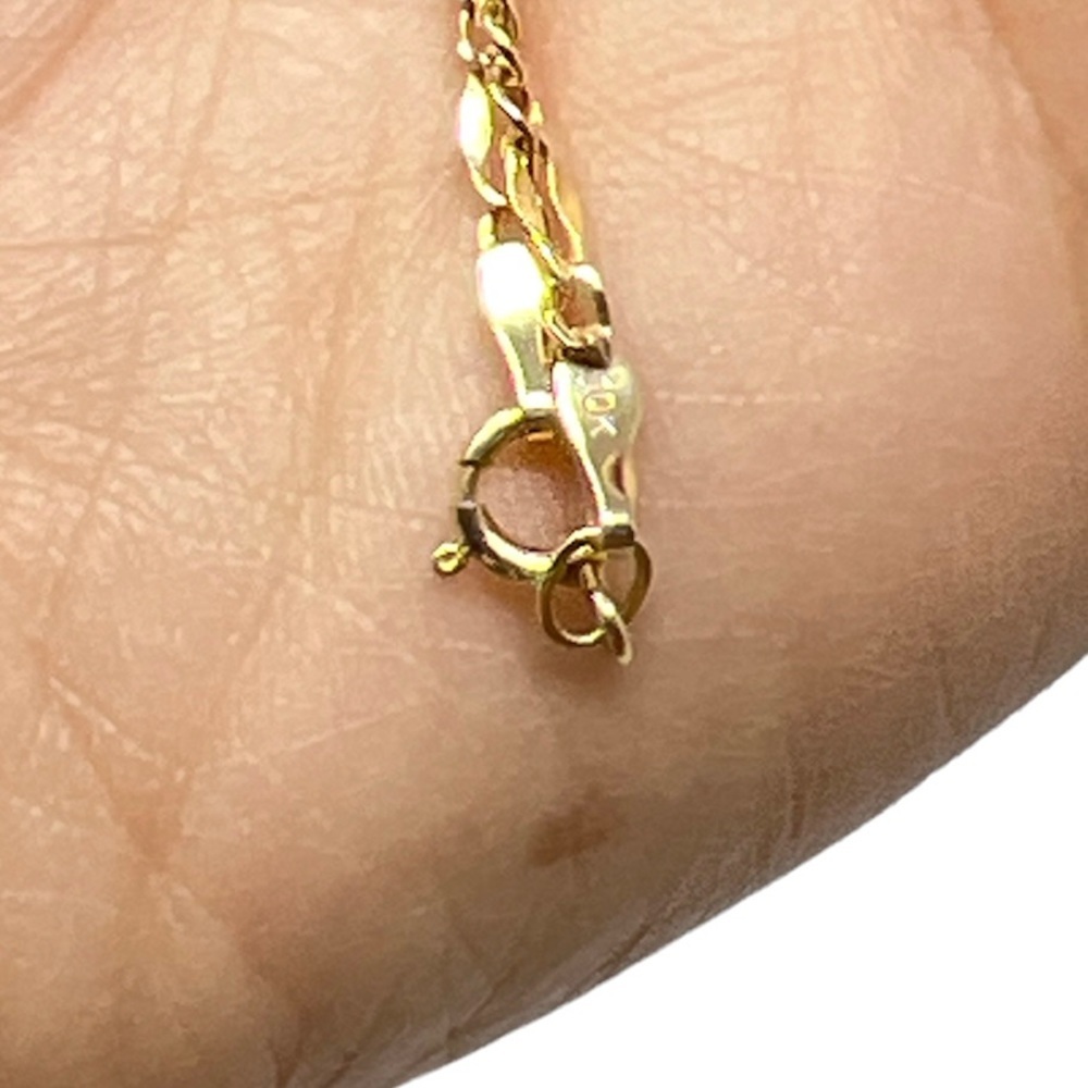10k Yellow Gold High Polish Lite Flat Figaro Anklet 9in - Picture 3 of 3
